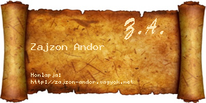 Zajzon Andor névjegykártya