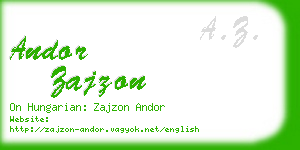 andor zajzon business card